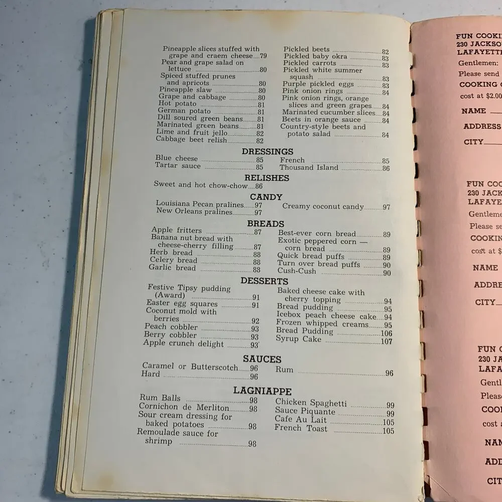 SIGNED 1968 cookbook Cooking Guide Young Brides Homemakers French Creole Cajun